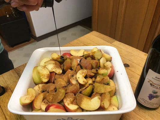 Deep dish caramel apple pie with balsamic vinegar