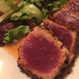 Seared Ahi Tuna w/ Lavender Macadamia Nut Crust