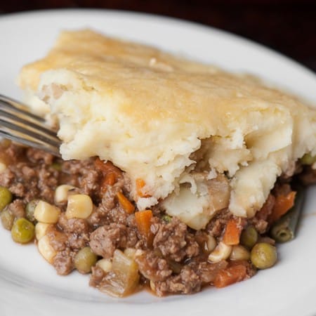 Traditional Irish Shepherd's Pie with golden mashed potato topping