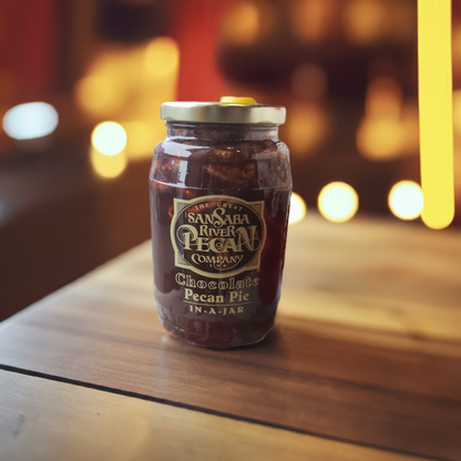 Traditional Southern Chocolate Pecan Pie in a Jar