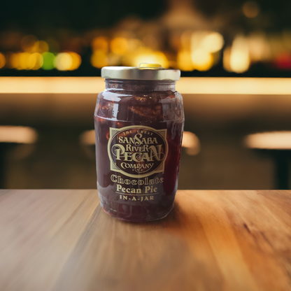 Traditional Southern Chocolate Pecan Pie in a Jar