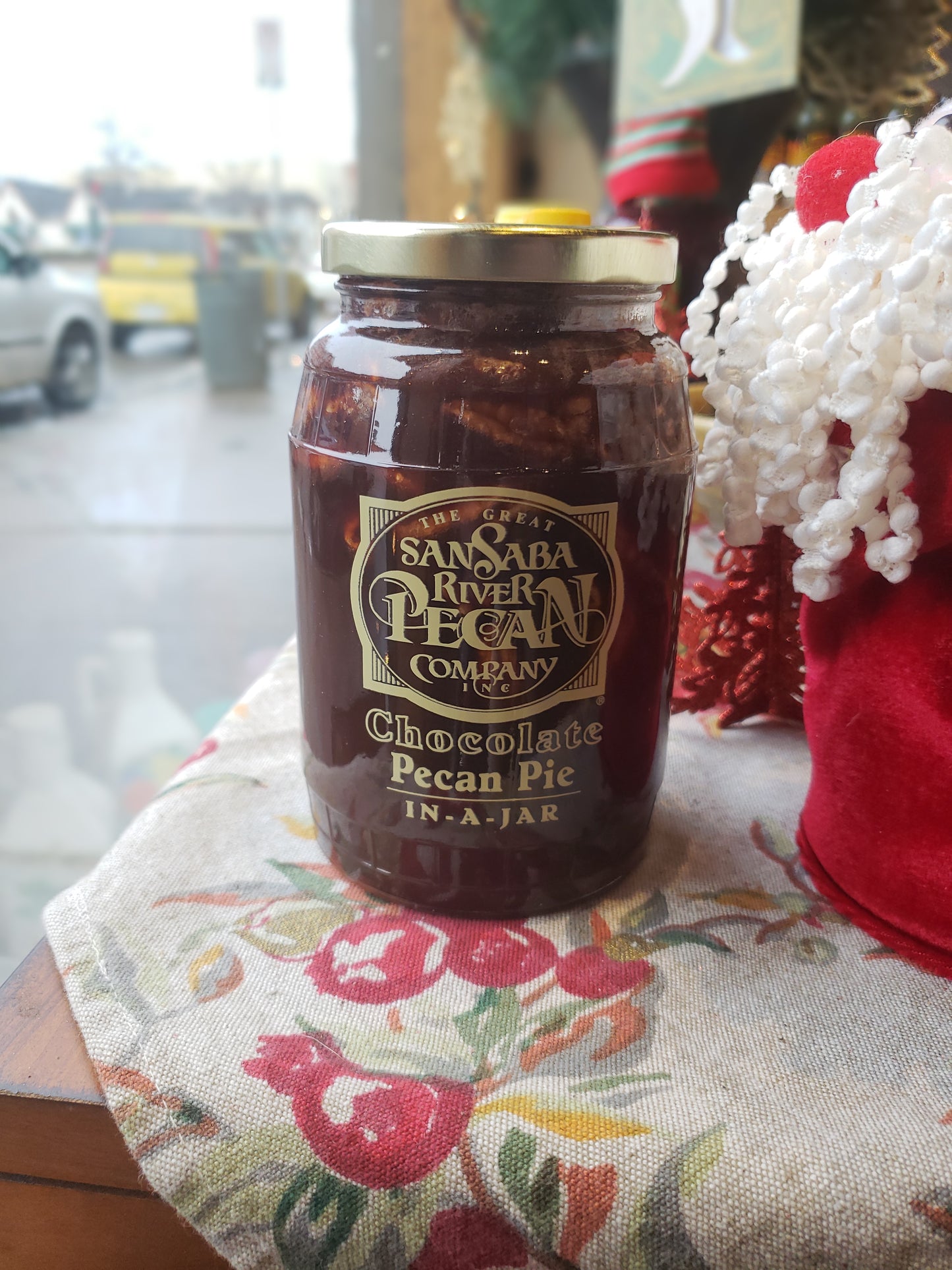 Traditional Southern Chocolate Pecan Pie in a Jar