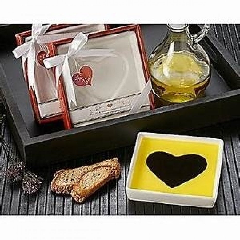 Heart Design Olive Oil & Balsamic Dipping Plate